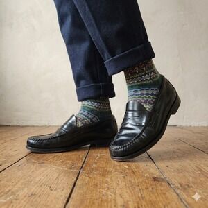 GH Bass Weejuns Larson Black Leather Penny Loafers Mens 7 Dressy Formal